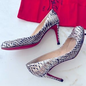 Christian Louboutin Rare Silver Python